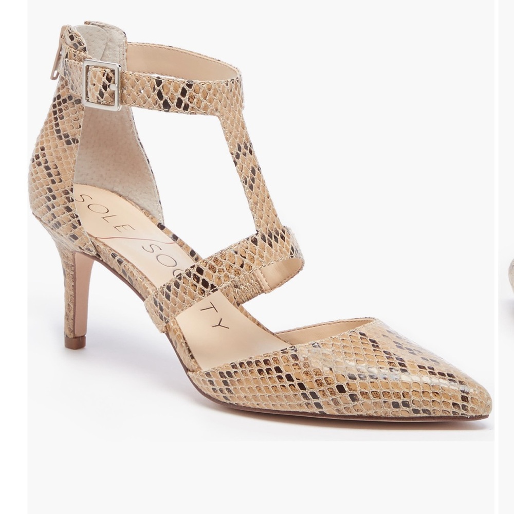 Sole Society 5.5 Snakeskin Heels Pumps